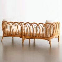 Banquette en rotin agate d'Indonésite artisanale