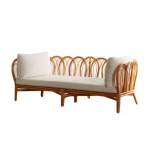 Banquette en rotin agate d'Indonésite artisanale