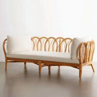 Banquette en rotin agate d'Indonésite artisanale