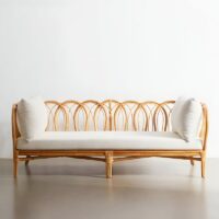 Banquette en rotin agate d'Indonésite artisanale