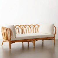 Banquette en rotin agate d'Indonésite artisanale