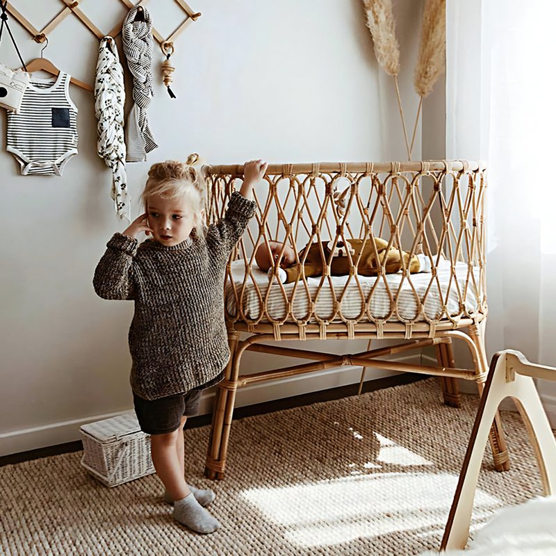Berceau en rotin naturel pour enfant