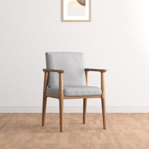 Chaise de bureau en bois et coussin gris