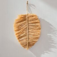 Déco murale en rotin naturel style feuille
