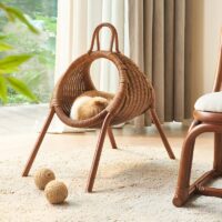 Décoration en rotin panier suspendu de rangement