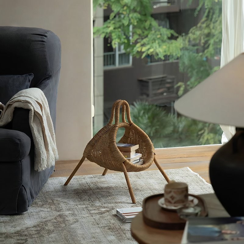 Décoration en rotin panier suspendu de rangement