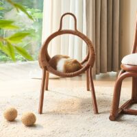 Décoration en rotin panier suspendu de rangement