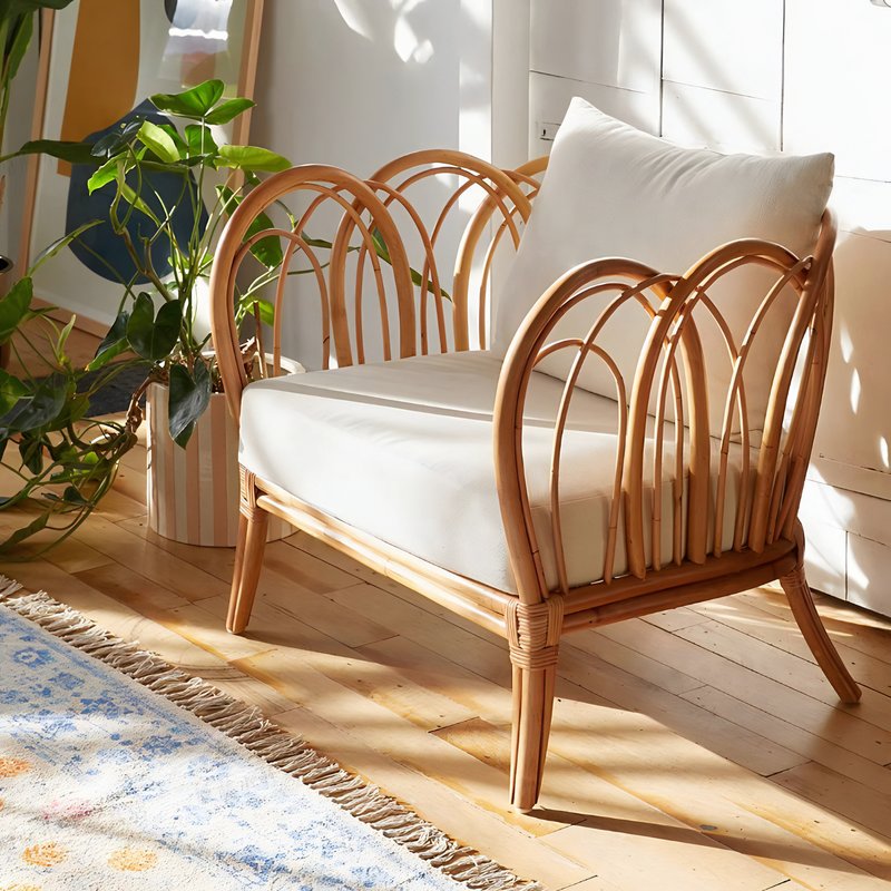 Fauteuil en rotin agate d'Indonésite artisanale