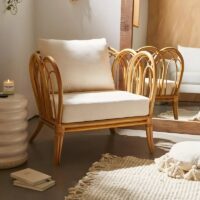 Fauteuil en rotin agate d'Indonésite artisanale