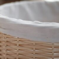 Panier en rotin haut avec couvercle naturel