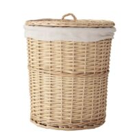 Panier en rotin haut avec couvercle naturel