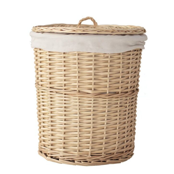 Panier en rotin haut avec couvercle naturel