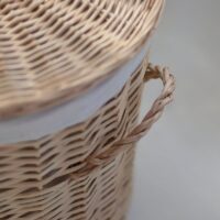 Panier en rotin haut avec couvercle naturel