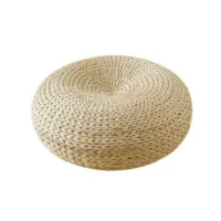 Pouf en rotin design rond
