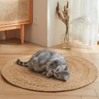 Tapis en rotin décoration naturelle circulaire