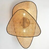 Applique murale rotin et bambou double design abstrait et moderne GANDI
