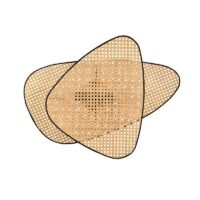 Applique murale rotin et bambou double design abstrait et moderne GANDI