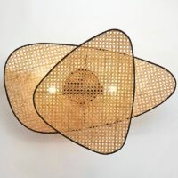 Applique murale rotin et bambou double design abstrait et moderne GANDI