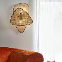 Applique murale rotin et bambou double design abstrait et moderne GANDI