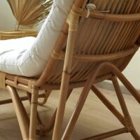 Banquette en rotin pour la maison simple et confortable courbe douce AMELIE