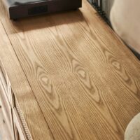 Buffet en rotin et en bois brut clair rétro design chic ALESSIO