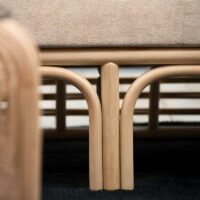 Canapé en rotin indonésien et bambou trois places design MANUQ