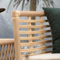 Canapé en rotin indonésien et bambou trois places design MANUQ