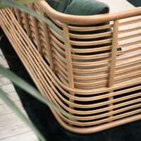 Canapé en rotin indonésien et bambou trois places design MANUQ