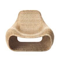 Canapé en rotin synthétique résistant monoplace forme abstraite ZILIOU