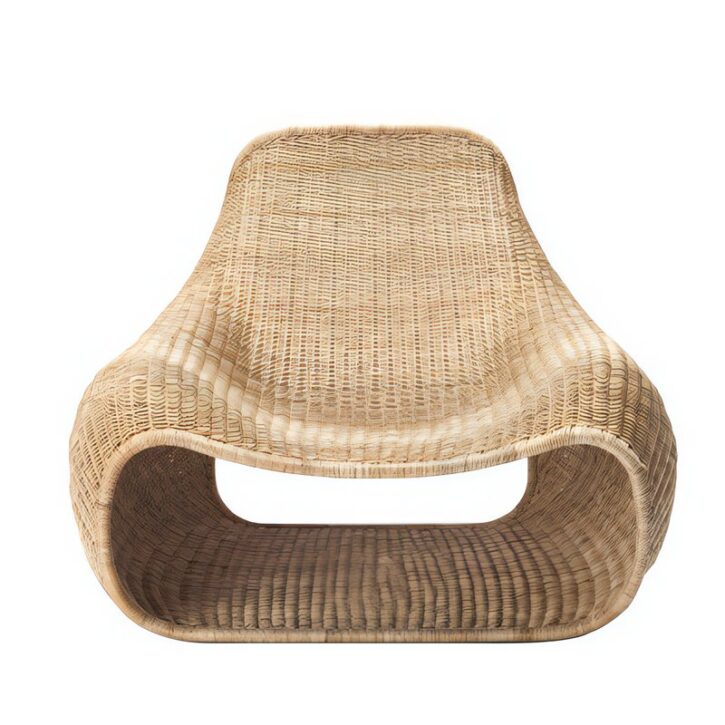 Canapé en rotin synthétique résistant monoplace forme abstraite ZILIOU