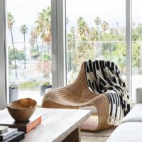 Canapé en rotin synthétique résistant monoplace forme abstraite ZILIOU