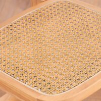 Chaise de bar en rotin et bois clair brut pour intérieur extérieur KASSIS