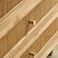 Commode en rotin et en bois brut clair de rangement rétro design chic ALESSIO