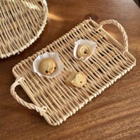 Décoration en rotin plateau rectangle de présentation naturel et chic ALIS