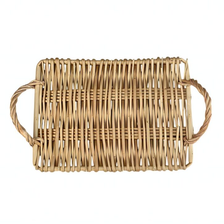 Décoration en rotin plateau rectangle de présentation naturel et chic ALIS