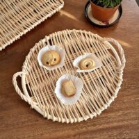 Décoration en rotin rond plateau de présentation naturel et chic ALIS
