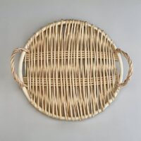 Décoration en rotin rond plateau de présentation naturel et chic ALIS