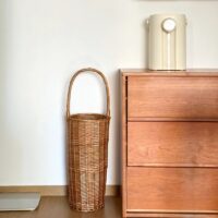 Décoration en rotin seau parapluie avec anse naturel et bohème SEUA