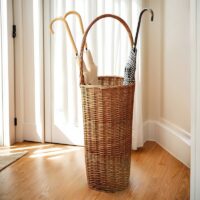 Décoration en rotin seau parapluie avec anse naturel et bohème SEUA