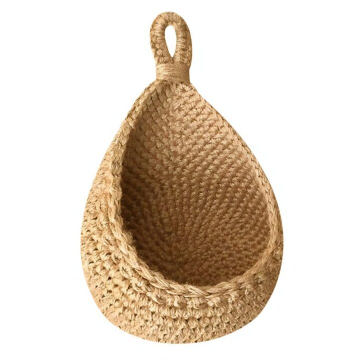 Décoration murale en rotin et corde ce chanvre tissé panier suspendu fruit légume