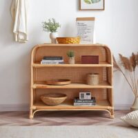 Étagère en rotin tressé petite de rangement style bohème ELISE