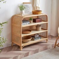 Étagère en rotin tressé petite de rangement style bohème ELISE