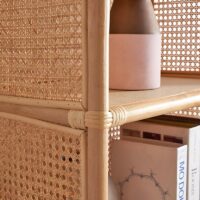 Étagère en rotin tressé petite de rangement style bohème ELISE