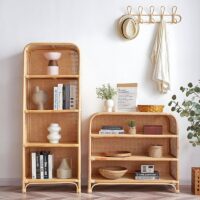 Étagère en rotin tressé petite de rangement style bohème ELISE