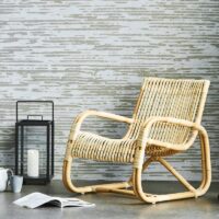 Fauteuil en rotin clair uni tressé d’intérieur et extérieur JAVIER