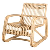 Fauteuil en rotin clair uni tressé d’intérieur et extérieur JAVIER