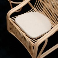 Fauteuil en rotin indonésien et bambou une place incurvé design MANUQ