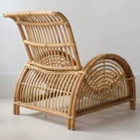 Fauteuil en rotin indonésien naturel tissé design courbé charme artisanal WAODE