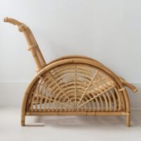 Fauteuil en rotin indonésien naturel tissé design courbé charme artisanal WAODE