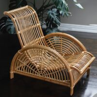 Fauteuil en rotin indonésien naturel tissé design courbé charme artisanal WAODE